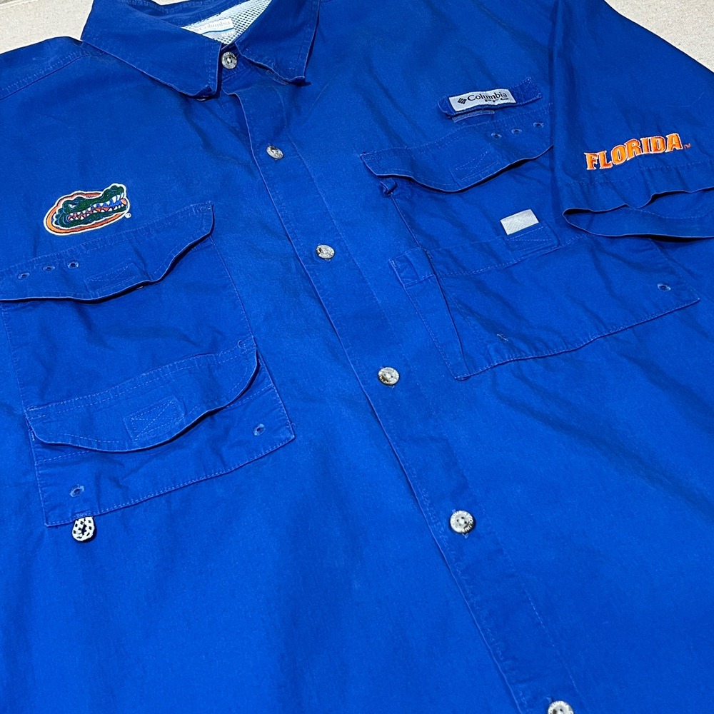 Columbia‎ Florida Gators PFG Shirt Mens XL Button Up Fishing